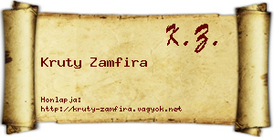 Kruty Zamfira névjegykártya